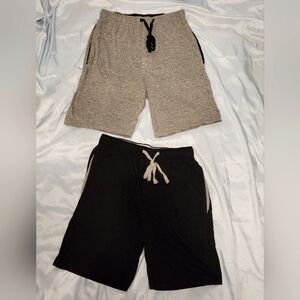 Hanes Cotton Knit Shorts - 2 pack Grey & Black - Men's Medium